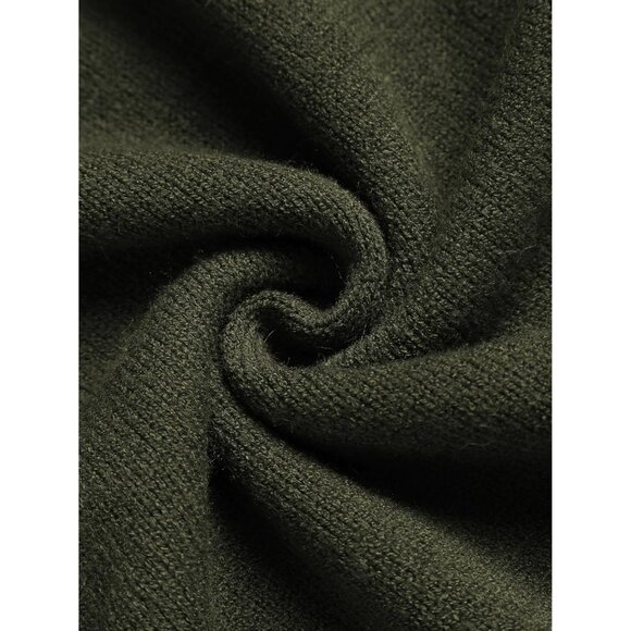 Women Knit Mini Sweater Dress Hollow Mock Neck Long Sleeve Casual Fit - Picture 7 of 7